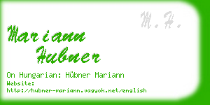 mariann hubner business card