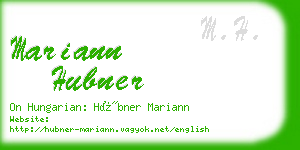 mariann hubner business card